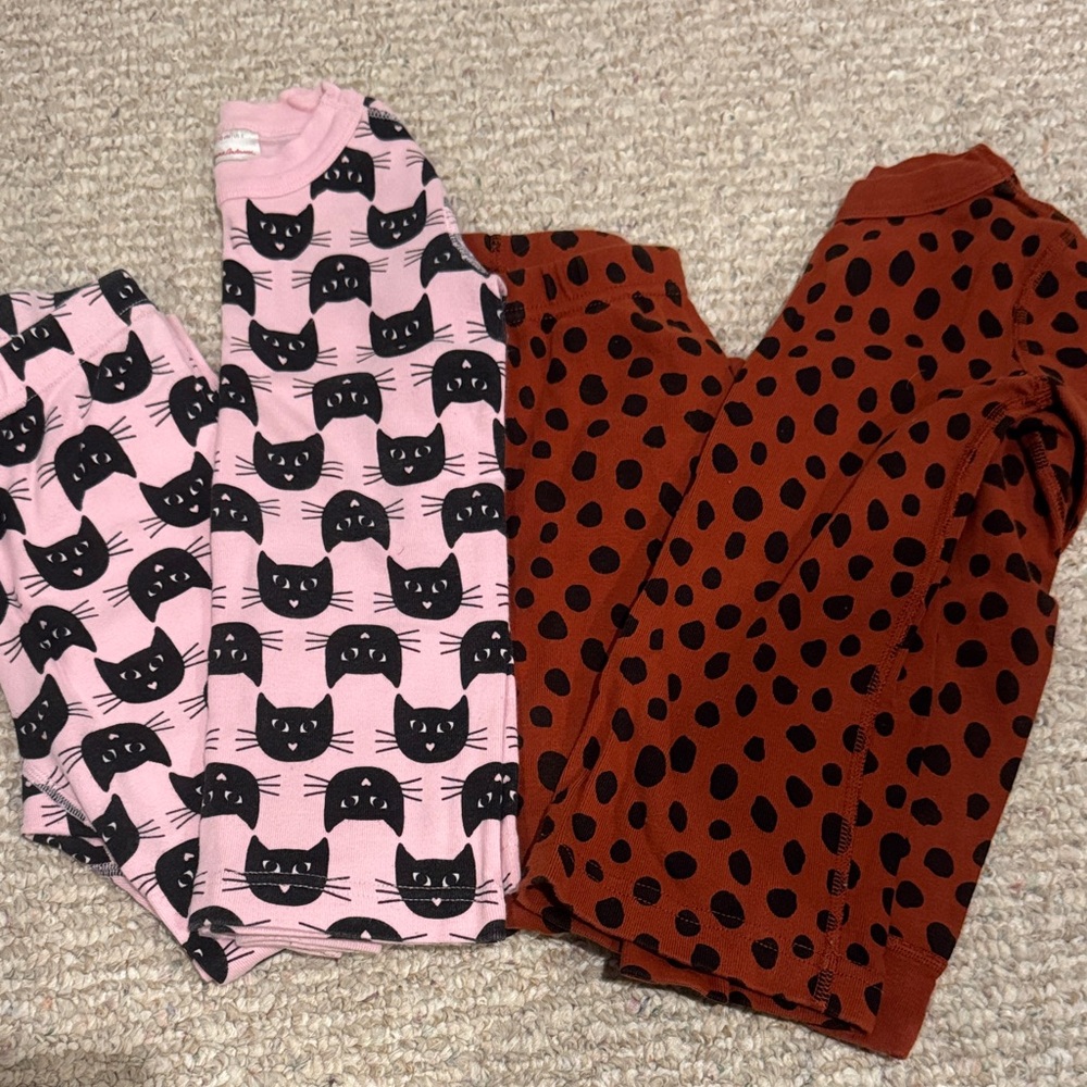 Kids Cat and Polka Dot Pajama Set